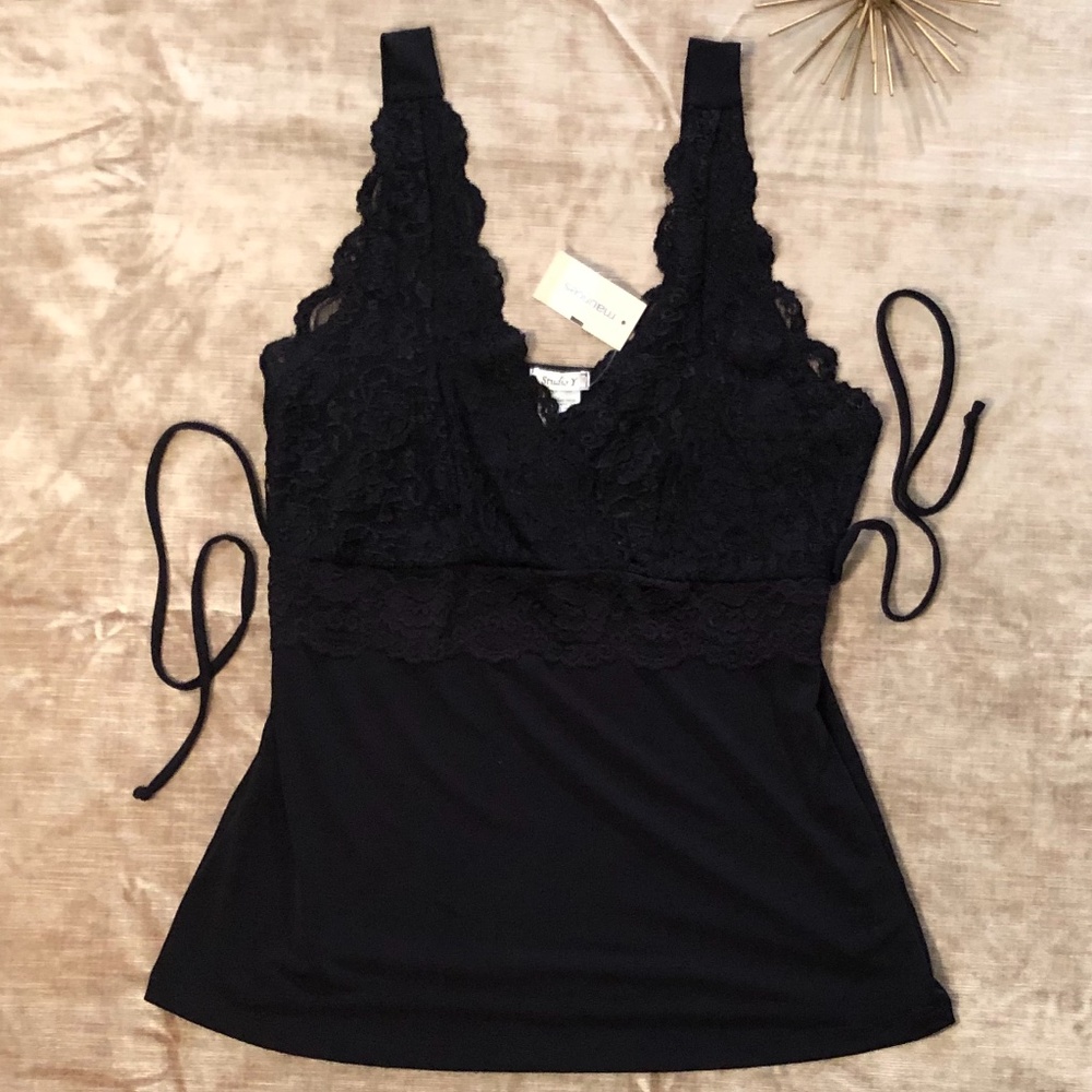 Y2K Studio Y Sexy Black Camisole Tank Top - Picture 2 of 9